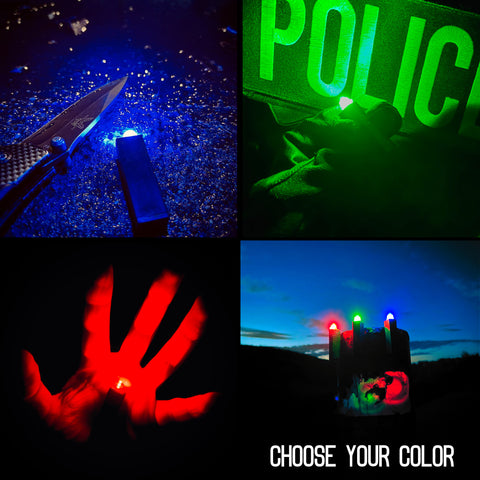 colors of the guidelight marker system, green, blue or red