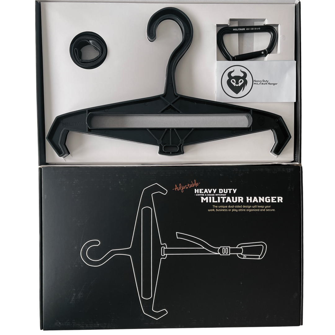 Militaur hanger in packaging