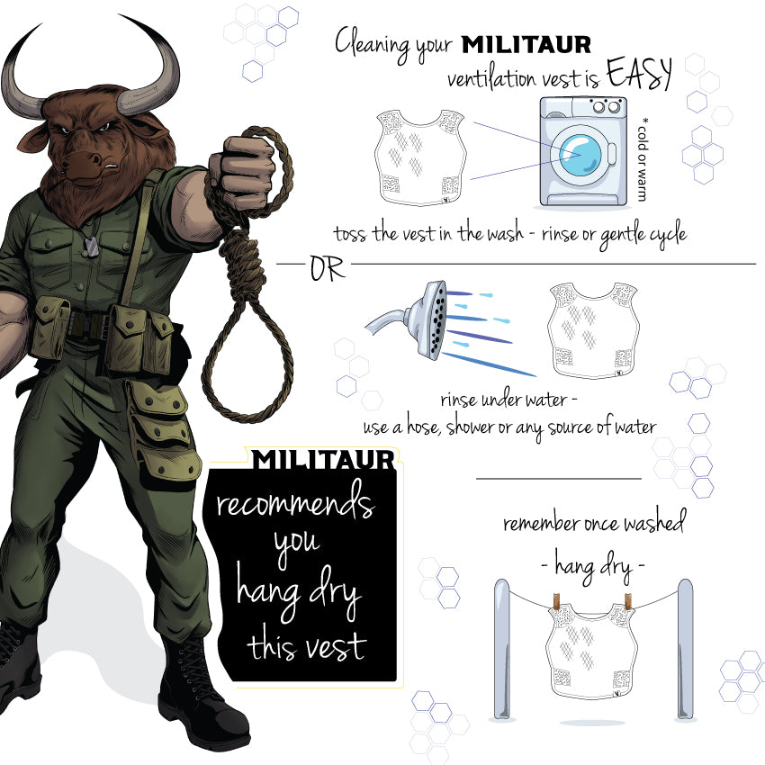 how to wash a militaur ventilation vest