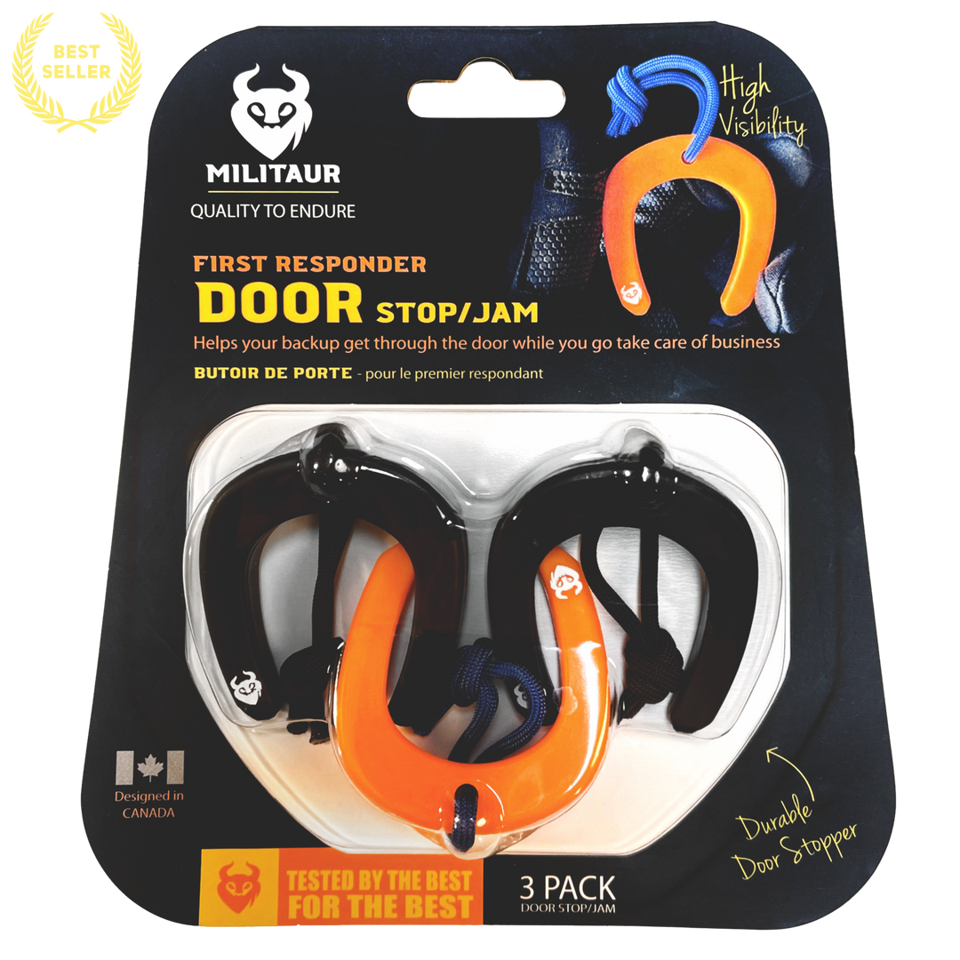 MILITAUR first responder door stop 3-pack multi color pack with 2 black and 1 orange