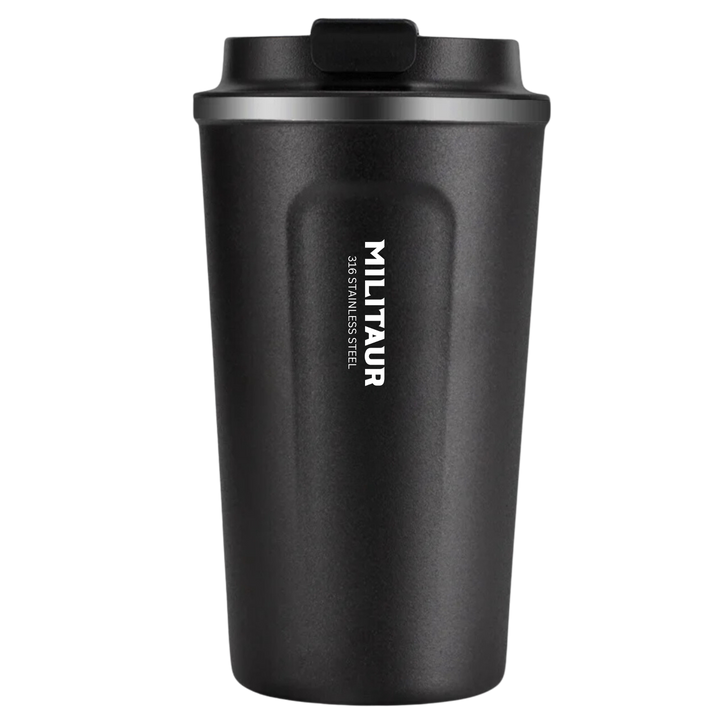 Militaur high quality 510ml 17oz coffee tumbler for first responders in black powder coating