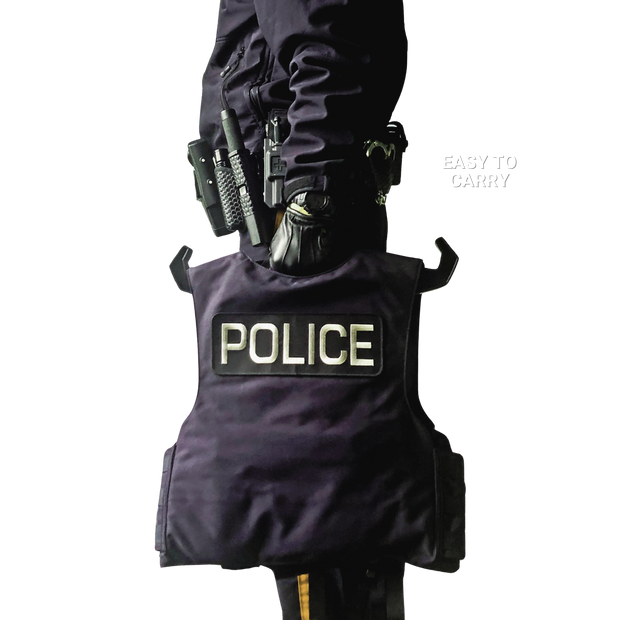 police officer carrying a militaur heavy duty hanger