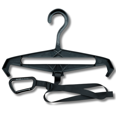 Militaur adjustable heavy duty hanger for body armor and plate carriers, also works great for scuba gear