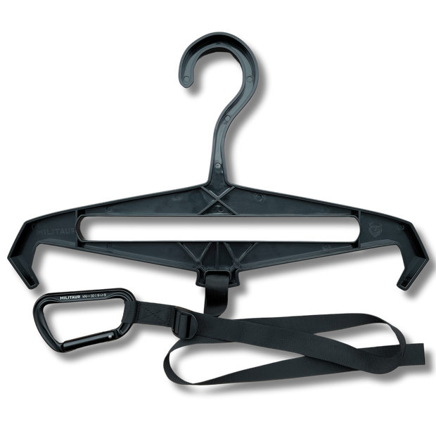 Militaur adjustable heavy duty hanger for body armor and plate carriers, also works great for scuba gear