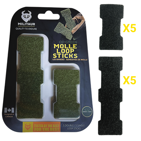 Militaur molle loop sticks 5 single and 5 double