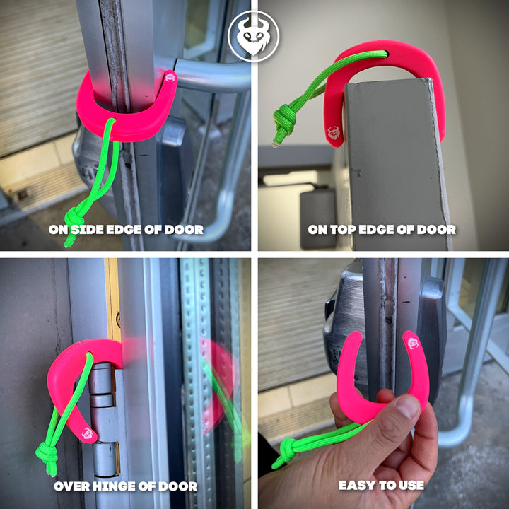 hot pink, neon pink, high visibility pink Militaur door stops