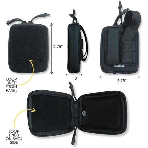 dimensions of loop faced mini-pouch