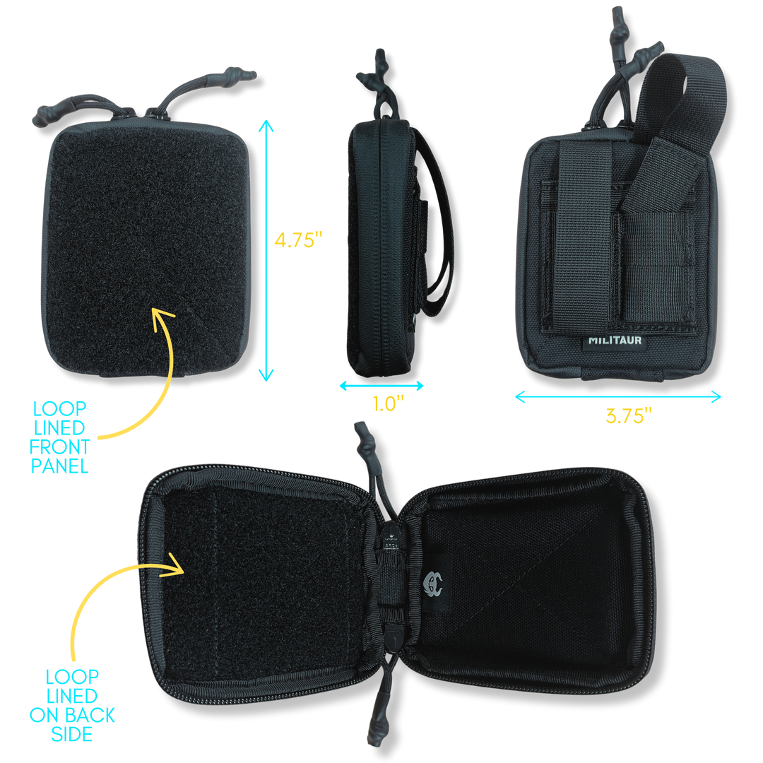 dimensions of loop faced mini-pouch