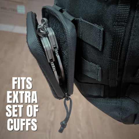 Militaur loop faced mini pouch holding a set of handcuffs