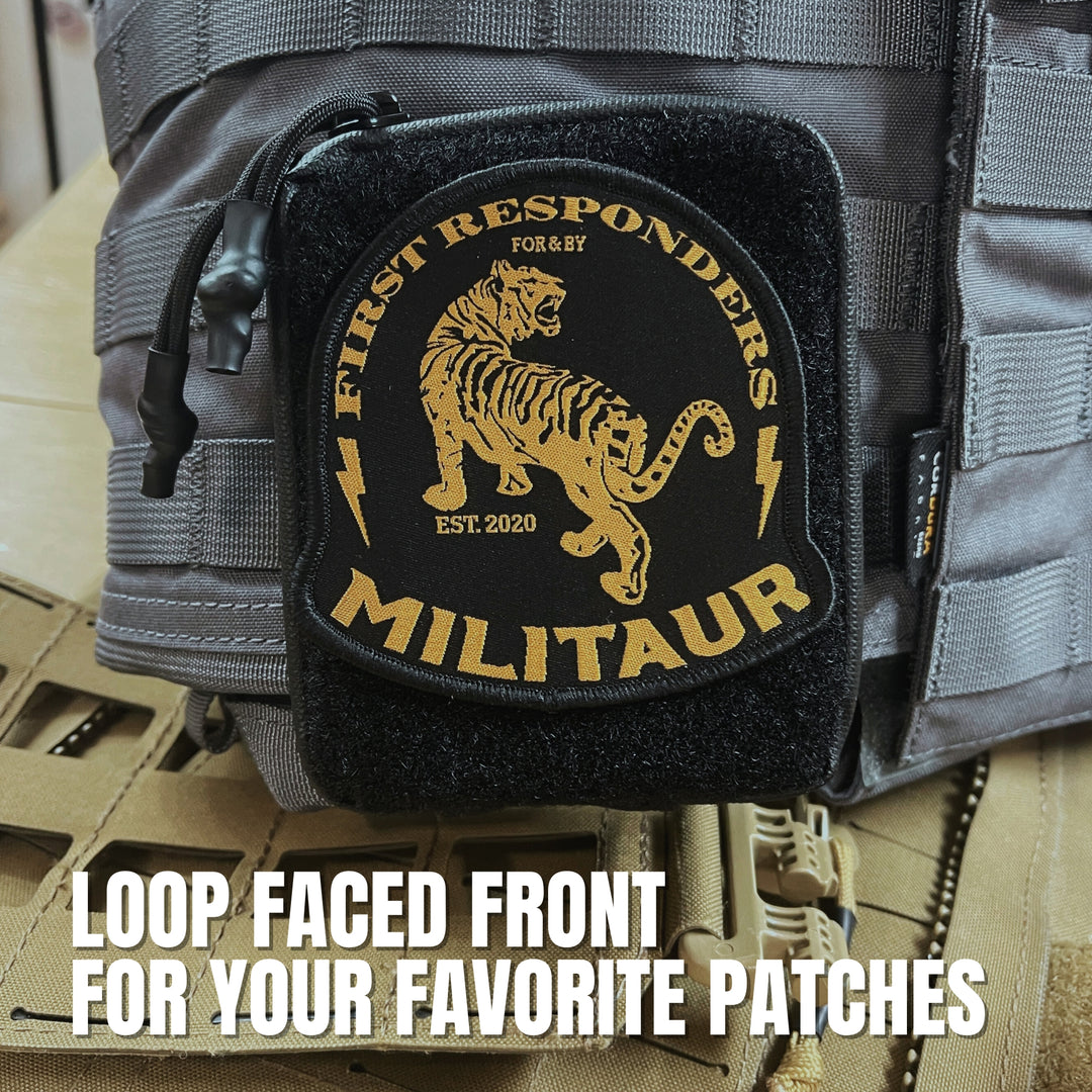 militaur loop faced mini pouch with a militaur patch